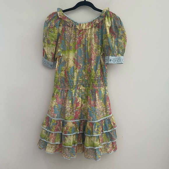 LoveShackFancy Multicolor Ruffle Mini Dress - Picture 12 of 16